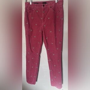 Talbots Embroidered Duck corduroy pants straight leg Size 12
